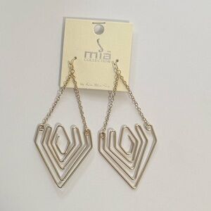 Gold Tone Geometric Earrings